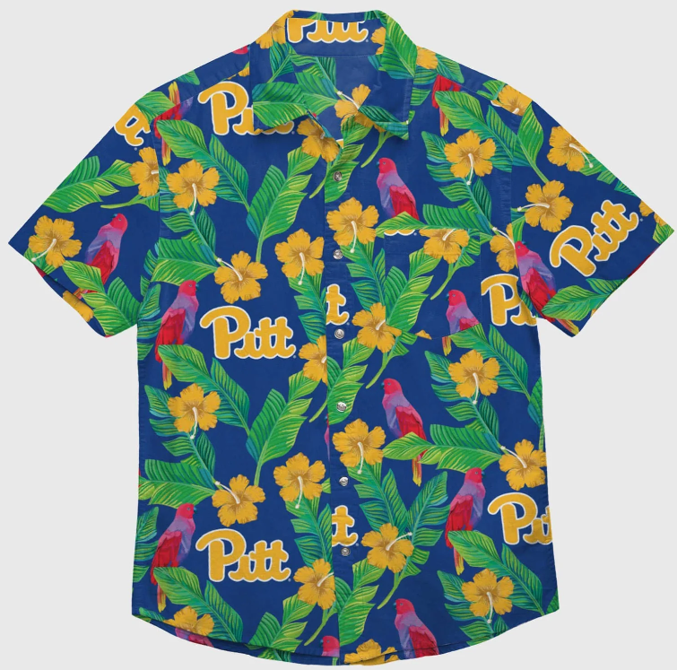 Pittsburgh Panthers Floral Button Up Shirt